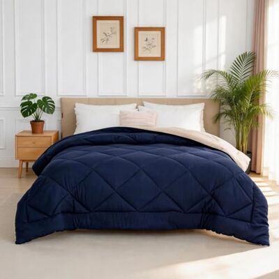 Good Nite Bettdecke Ohne Bezug 155x200 Bicolor Ganzjahresdecke für 4 Jahreszeiten, Gesteppt Maschinenwaschbar, Leichte und Atmungsaktive Steppdecke, Navyblau Beige Good Nite Bettdecke Ohne Bezug 155x200 Bicolor Ganzjahresdecke für 4 Jahreszeiten, Gesteppt Maschinenwaschbar, Leichte und Atmungsaktive Steppdecke, Navyblau Beige