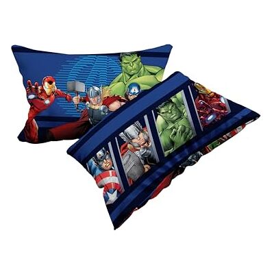 hermet Avengers, Set mit 2 Kissenbezügen aus Baumwolle, 2 Stück, 100% Baumwolle, 50 x 80 cm, Hotelverschluss hermet Avengers, Set mit 2 Kissenbezügen aus Baumwolle, 2 Stück, 100% Baumwolle, 50 x 80 cm, Hotelverschluss