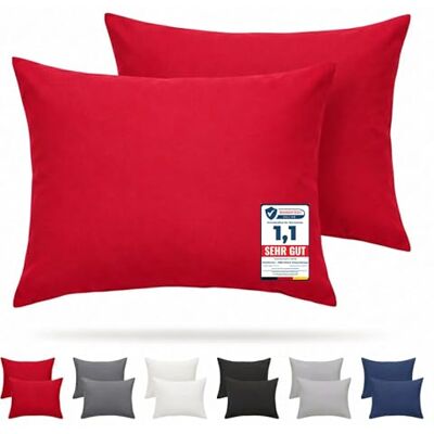 Komfortec Kissenbezug 2er Set 100% Mikrofaser, Weich & Atmungsaktiv, mit Reißverschluss Kopfkissenbezug Waschbar & Pflegeleicht Rot 50 x 70 cm Komfortec Kissenbezug 2er Set 100% Mikrofaser, Weich & Atmungsaktiv, mit Reißverschluss Kopfkissenbezug Waschbar & Pflegeleicht Rot 50 x 70 cm
