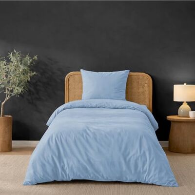 Twinzen Bettwäsche 140x200 cm Blau Bettbezug 140x200 aus Mikrofaser mit 1 Kissenbezügen 65x65 cm Oeko-Tex Twinzen Bettwäsche 140x200 cm Blau Bettbezug 140x200 aus Mikrofaser mit 1 Kissenbezügen 65x65 cm Oeko-Tex