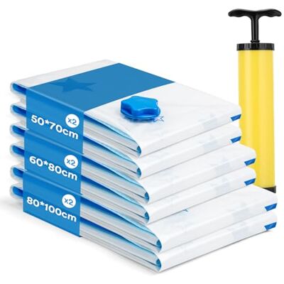 Alyvisun AIyvisun 6pcs Vakuumbeutel für Kleidung mit Pumpe Set 2XL 80 * 100cm 2L 60 * 80cm 2M 50 * 70cm, Vakuumbeutel für Bettdecken Platz Sparen, Vacuum Bags für Kleidung,Bettdecken,Bettwäsche,Kissen Alyvisun AIyvisun 6pcs Vakuumbeutel für Kleidung mit Pumpe Set 2XL 80 * 100cm 2L 60 * 80cm 2M 50 * 70cm, Vakuumbeutel für Bettdecken Platz Sparen, Vacuum Bags für Kleidung,Bettdecken,Bettwäsche,Kissen