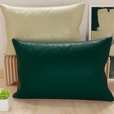 PETTI Artigiani Italiani 1 Paar Kissenbezüge 50 x 30 cm aus Mikrofaser, Dekokissen für Schlafzimmer, Sofa, Set mit 2 Kissenbezügen, doppelseitiger Kissenbezug Taupe Grün PETTI Artigiani Italiani 1 Paar Kissenbezüge 50 x 30 cm aus Mikrofaser, Dekokissen für Schlafzimmer, Sofa, Set mit 2 Kissenbezügen, doppelseitiger Kissenbezug Taupe Grün
