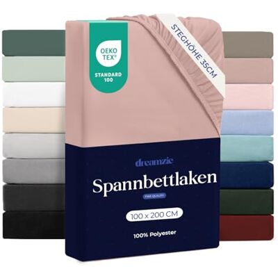 Dreamzie Spannbettlaken 100x200 Mikrofaser Weich Für Dicke Matratzen Oeko-Tex Komfort, Atmungsaktivität, Pflegeleicht Puderrosa Dreamzie Spannbettlaken 100x200 Mikrofaser Weich Für Dicke Matratzen Oeko-Tex Komfort, Atmungsaktivität, Pflegeleicht Puderrosa