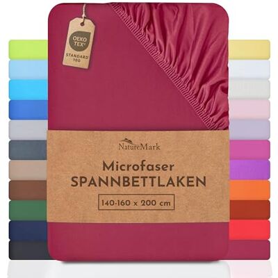 NatureMark Mikrofaser SPANNBETTLAKEN zum Sparpreis! viele Größen und Farben Markenware (140x200-160x200 cm, Bordeaux rot) NatureMark Mikrofaser SPANNBETTLAKEN zum Sparpreis! viele Größen und Farben Markenware (140x200-160x200 cm, Bordeaux rot)