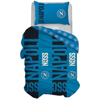 hermet SSC Napoli Bettwäsche-Set für Einzelbett, Bettbezug + Kissenbezug, 100% Baumwolle, offizielles Produkt (kein Spannbettlaken) hermet SSC Napoli Bettwäsche-Set für Einzelbett, Bettbezug + Kissenbezug, 100% Baumwolle, offizielles Produkt (kein Spannbettlaken)