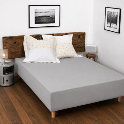 HOME LINGE PASSION Spannbettlaken, 100% Baumwolle, 57 Fäden/cm², Größe 180 x 200 cm, Hellgrau, Spannhöhe 35 cm, dicht gewebt, weich, atmungsaktiv, waschbar HOME LINGE PASSION Spannbettlaken, 100% Baumwolle, 57 Fäden/cm², Größe 180 x 200 cm, Hellgrau, Spannhöhe 35 cm, dicht gewebt, weich, atmungsaktiv, waschbar