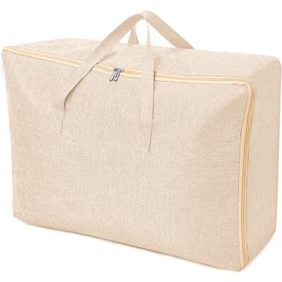 AiQInu Aufbewahrungstasche Groß, 105L Faltbare Unterbett Aufbewahrungsbox mit Handgriff, Wasserdicht Langlebige Umzugstaschen für Bettzeug Matratzenauflagen Decken Bettdecken and Kissen Beige AiQInu Aufbewahrungstasche Groß, 105L Faltbare Unterbett Aufbewahrungsbox mit Handgriff, Wasserdicht Langlebige Umzugstaschen für Bettzeug Matratzenauflagen Decken Bettdecken and Kissen Beige