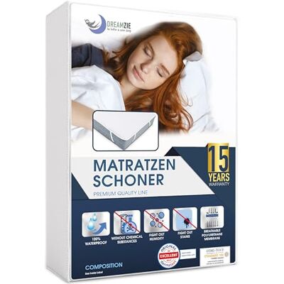 Dreamzie Matratzenschoner 90x190 cm wasserdichte Matratzenauflage und Oeko-TEX Zertifiziert Atmungsaktive Dreamzie Matratzenschoner 90x190 cm wasserdichte Matratzenauflage und Oeko-TEX Zertifiziert Atmungsaktive