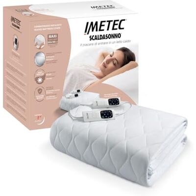 Imetec Adapto Maxi, Spannwärmeunterbett, 195 x 90 cm, geringer Verbrauch, schnelle Erwärmung, individuelle Temperatur, hypoallergenes gestepptes Gewebe, Doppelsteuerung, 6 Temp. Imetec Adapto Maxi, Spannwärmeunterbett, 195 x 90 cm, geringer Verbrauch, schnelle Erwärmung, individuelle Temperatur, hypoallergenes gestepptes Gewebe, Doppelsteuerung, 6 Temp.