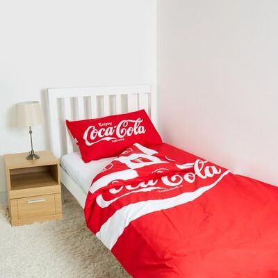 The Gift Scholars Offiziell Lizenziertes Coca-Cola-Bettwäsche-Set für Einzelbett, wendbar und inklusive Kissenbezug, perfekt für Cola-Fans The Gift Scholars Offiziell Lizenziertes Coca-Cola-Bettwäsche-Set für Einzelbett, wendbar und inklusive Kissenbezug, perfekt für Cola-Fans