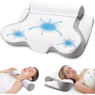 TopEsct Memory Foam Kissen Seitenschläferkissen,Nackenkissen Kopfkissen für Seiten,Rücken Schläfer(Grau) TopEsct Memory Foam Kissen Seitenschläferkissen,Nackenkissen Kopfkissen für Seiten,Rücken Schläfer(Grau)