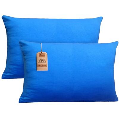 NatureMark 2er Set Jersey Kissenbezüge – Elastisch, weich, atmungsaktiv und hautfreundlich – Waschbare Kissenhülle 40x60 (ideal für Nackenkissen) – Royal Blau NatureMark 2er Set Jersey Kissenbezüge – Elastisch, weich, atmungsaktiv und hautfreundlich – Waschbare Kissenhülle 40x60 (ideal für Nackenkissen) – Royal Blau