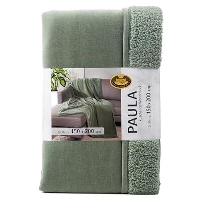 Gözze Chenille Wohndecke Paula, Luxuriöse Kuscheldecke mit weicher Rückseite, 100% Polyester-Mikrofaser, 150 x 200 cm Salbei Gözze Chenille Wohndecke Paula, Luxuriöse Kuscheldecke mit weicher Rückseite, 100% Polyester-Mikrofaser, 150 x 200 cm Salbei