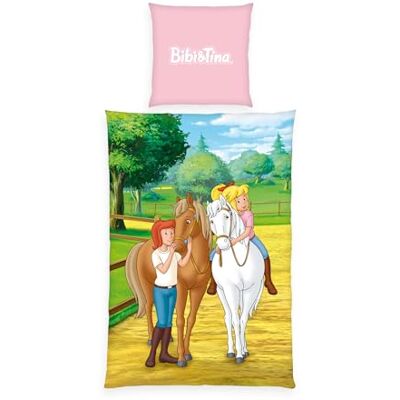 Herding Bibi und Tina Bettwäsche-Set, 80 x 80 cm + 135 x 200 cm, mit Reißverschluss, 100% Baumwolle/Renforcé, Mehrfarbig Herding Bibi und Tina Bettwäsche-Set, 80 x 80 cm + 135 x 200 cm, mit Reißverschluss, 100% Baumwolle/Renforcé, Mehrfarbig