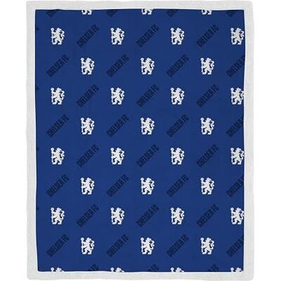 Character World Offizielle Chelsea FC Fleece-Sherpa-Überwurfdecke von Superweiches, geometrisches Fußball-Design Warme, superweiche blaue Überwurfdecke Perfekt für Zuhause, Schlafzimmer, Übernac Character World Offizielle Chelsea FC Fleece-Sherpa-Überwurfdecke von Superweiches, geometrisches Fußball-Design Warme, superweiche blaue Überwurfdecke Perfekt für Zuhause, Schlafzimmer, Übernac
