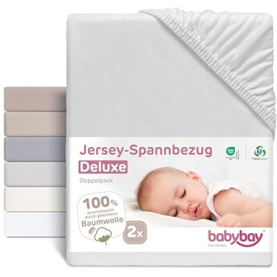 babybay Matratzenbezug - 89x50cm - Zartgrau - Baby Bettwäsche babybay Matratzenbezug - 89x50cm - Zartgrau - Baby Bettwäsche