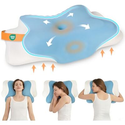 Cozary Nackenkissen Kopfkissen, Memory Foam Kissen Ergonomisch Seitenschläferkissen, Orthopädisches Nackenstützkissen für Seiten, Rücken & Bauchschläfer Cozary Nackenkissen Kopfkissen, Memory Foam Kissen Ergonomisch Seitenschläferkissen, Orthopädisches Nackenstützkissen für Seiten, Rücken & Bauchschläfer