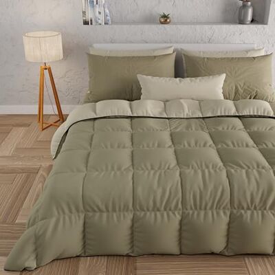 PETTI Artigiani Italiani – Warme Mikrofaser-Bettdecke 260x270 cm, Zweifarbig Schlammbraun/Taupe, Wendedecke Für Doppelbett, Winterdecke 300 g/m², Hochwertige Qualität, Made in Italy PETTI Artigiani Italiani – Warme Mikrofaser-Bettdecke 260x270 cm, Zweifarbig Schlammbraun/Taupe, Wendedecke Für Doppelbett, Winterdecke 300 g/m², Hochwertige Qualität, Made in Italy