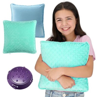 Special Supplies Vibrierendes Kissen, sensorischer Druck, aktiviert für Kinder und Erwachsene, 30,5 x 30,5 cm, Plüsch, Minky, weicher Bezug mit strukturierter Therapie-Stimulationsbumps, Blau und Grün Special Supplies Vibrierendes Kissen, sensorischer Druck, aktiviert für Kinder und Erwachsene, 30,5 x 30,5 cm, Plüsch, Minky, weicher Bezug mit strukturierter Therapie-Stimulationsbumps, Blau und Grün