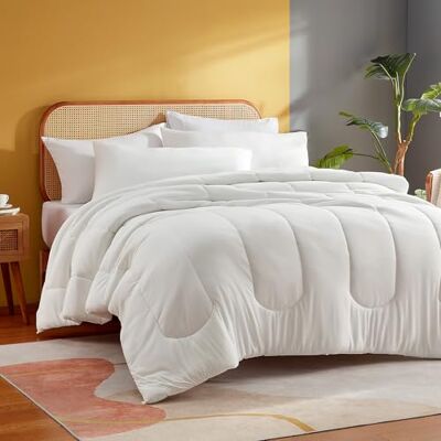 Sonive bettdecke 155x220, Ganzjahresdecke 300 GSM Füllung, Mikrofaser Steppdecke Weiche Schlafdecke, Öko Tex Weiß Sonive bettdecke 155x220, Ganzjahresdecke 300 GSM Füllung, Mikrofaser Steppdecke Weiche Schlafdecke, Öko Tex Weiß