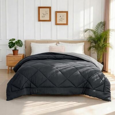 Good Nite Bettdecke Ohne Bezug 220x240 Bicolor Ganzjahresdecke für 4 Jahreszeiten, Gesteppt Maschinenwaschbar, Leichte und Atmungsaktive Steppdecke, Dunkelgrau Hellgrau Good Nite Bettdecke Ohne Bezug 220x240 Bicolor Ganzjahresdecke für 4 Jahreszeiten, Gesteppt Maschinenwaschbar, Leichte und Atmungsaktive Steppdecke, Dunkelgrau Hellgrau