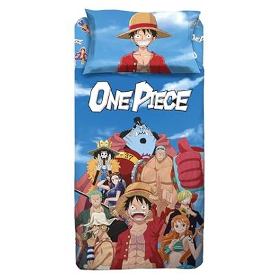 hermet One Piece, Bettwäsche-Set für Einzelbett, Bettlaken, Spannbettlaken, Kissenbezug, 100% Baumwolle, offizielles Produkt hermet One Piece, Bettwäsche-Set für Einzelbett, Bettlaken, Spannbettlaken, Kissenbezug, 100% Baumwolle, offizielles Produkt