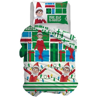 hermet The Elf On The Shelf Bettwäsche-Set für Einzelbett, aus Baumwolle, Bettbezug, Bettbezug + Kissenbezug, 100% Baumwolle, offizielles Produkt (enthält kein Spannbettlaken) hermet The Elf On The Shelf Bettwäsche-Set für Einzelbett, aus Baumwolle, Bettbezug, Bettbezug + Kissenbezug, 100% Baumwolle, offizielles Produkt (enthält kein Spannbettlaken)