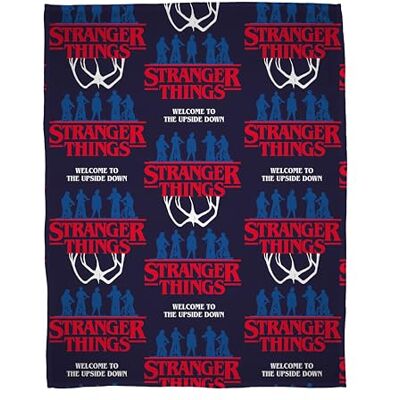 Character World Stranger Things Offizielle Fleecedecke, superweich, warm, Flammen-Design, perfekt für Zuhause, Schlafzimmer, Übernachtungen und Camping, 100 x 150 cm, Marineblau Character World Stranger Things Offizielle Fleecedecke, superweich, warm, Flammen-Design, perfekt für Zuhause, Schlafzimmer, Übernachtungen und Camping, 100 x 150 cm, Marineblau