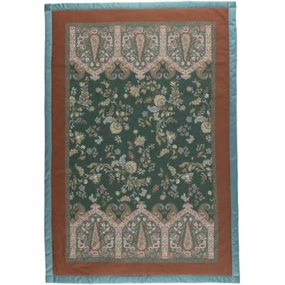 Bassetti Indian Roses Plaid aus 100% Baumwolle in der Farbe Grün V1, Maße: 135X190 cm 9333425 Bassetti Indian Roses Plaid aus 100% Baumwolle in der Farbe Grün V1, Maße: 135X190 cm 9333425