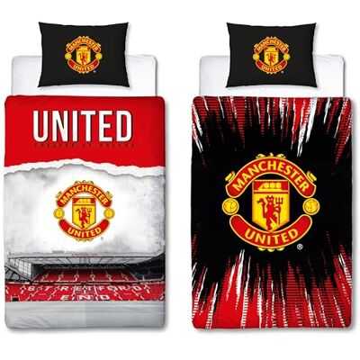 United FC Offizielles Bettwäsche-Set für Einzelbett, Theater-Design, wendbar, 2-seitig, Fußballstadion, offizielles Lizenzprodukt, inkl. passendem Kissenbezug, Rot United FC Offizielles Bettwäsche-Set für Einzelbett, Theater-Design, wendbar, 2-seitig, Fußballstadion, offizielles Lizenzprodukt, inkl. passendem Kissenbezug, Rot