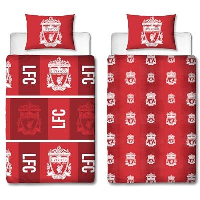 Character World Liverpool FC Offizielles Einzelbettwäsche-Set, Design „Crunch“ Rotes, beidseitig wendbares Fußball-Bettwäsche-Set mit passendem Kissenbezug Offizielles Merchandise Polycotton Character World Liverpool FC Offizielles Einzelbettwäsche-Set, Design „Crunch“ Rotes, beidseitig wendbares Fußball-Bettwäsche-Set mit passendem Kissenbezug Offizielles Merchandise Polycotton