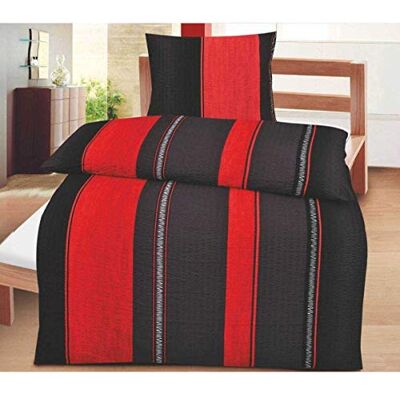 Holiday optidream Microfaser-Bettwäsche rot-schwarz 135x200 cm Holiday optidream Microfaser-Bettwäsche rot-schwarz 135x200 cm