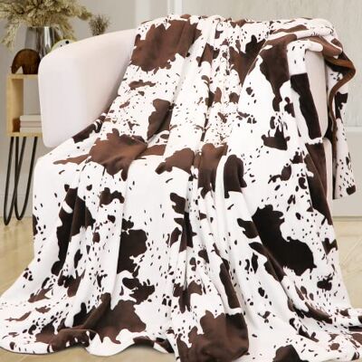 SEEGU Kuscheldecke mit Kuhmuster, Plüsch, Flanell-Fleece, Überwurf, weiche, warme Kuhdecke, leichte Decken und Überwürfe für Sofa, Couch, Bett, Zuhause, dekorativer Kuh-Geschenk, Überwurf, Größe 127 x 152,4 SEEGU Kuscheldecke mit Kuhmuster, Plüsch, Flanell-Fleece, Überwurf, weiche, warme Kuhdecke, leichte Decken und Überwürfe für Sofa, Couch, Bett, Zuhause, dekorativer Kuh-Geschenk, Überwurf, Größe 127 x 152,4
