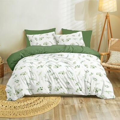 Dreamzie Bettwäsche Set 200x200 cm mit 2 Kissenbezügen 80x80 cm Botanic-Motiv Salbeigrün Bettwäsche 200x200 Erwachsene aus 100% Mikrofaser Zertifiziert ohne Chemikalien (Oeko TEX) Dreamzie Bettwäsche Set 200x200 cm mit 2 Kissenbezügen 80x80 cm Botanic-Motiv Salbeigrün Bettwäsche 200x200 Erwachsene aus 100% Mikrofaser Zertifiziert ohne Chemikalien (Oeko TEX)