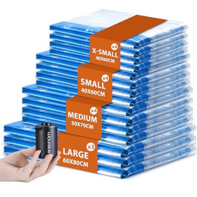 MONVANE Vakuumbeutel für Kleidung mit kabellose elektrischer Pumpe, Vakuum Bags 12 Stück(3*60*80cm + 3*50*70cm + 3*40*60cm + 3*30*50cm)— Vakuumbeutel für Reisen, Bettdecken, Decken, Kissen, Bettwäsche MONVANE Vakuumbeutel für Kleidung mit kabellose elektrischer Pumpe, Vakuum Bags 12 Stück(3*60*80cm + 3*50*70cm + 3*40*60cm + 3*30*50cm)— Vakuumbeutel für Reisen, Bettdecken, Decken, Kissen, Bettwäsche