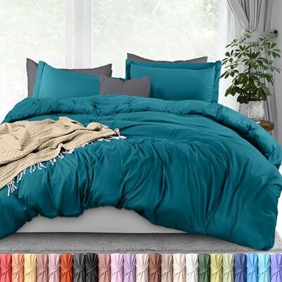 Utopia Bedding Duvet Cover Queen Size 3 Piece with Zipper Closure 1 Comforter Cover 90X90 Inches & 2 Pillow Shams 20X26 Inches (Denim Blue) Comforter Not Included Utopia Bedding Duvet Cover Queen Size 3 Piece with Zipper Closure 1 Comforter Cover 90X90 Inches & 2 Pillow Shams 20X26 Inches (Denim Blue) Comforter Not Included