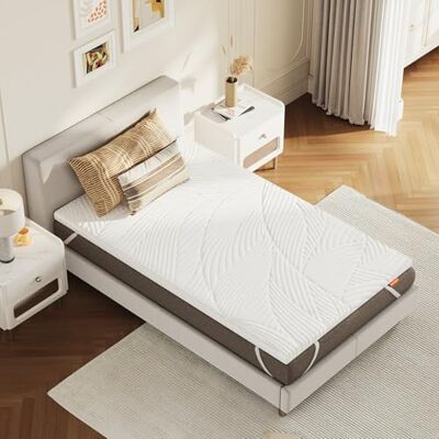 Sweetnight Topper 90x190cm,Matratzen Topper Viscoelastische Matratzenauflage Gelschaum Matratzentopper 90x190,Gel Memory Foam Topper,mit Abnehmbarem und Waschbarem Bezug,5cm Höhe,Weiß,H2 Sweetnight Topper 90x190cm,Matratzen Topper Viscoelastische Matratzenauflage Gelschaum Matratzentopper 90x190,Gel Memory Foam Topper,mit Abnehmbarem und Waschbarem Bezug,5cm Höhe,Weiß,H2