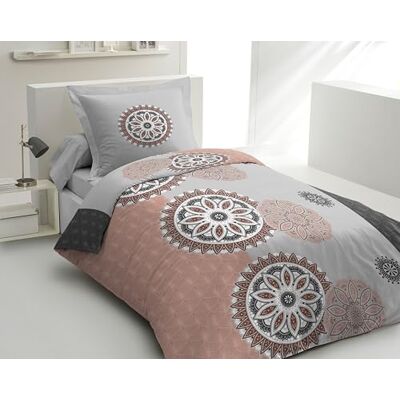 HOME LINGE PASSION Bettwäsche, 2-teilig, 100% Baumwolle, 57 Fäden, für Einzelbett, 140 x 200 cm, Grau und Altrosa HOME LINGE PASSION Bettwäsche, 2-teilig, 100% Baumwolle, 57 Fäden, für Einzelbett, 140 x 200 cm, Grau und Altrosa