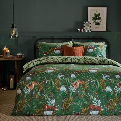 furn. Into The Woods Bettbezug-Set – Wende-Bettwäscheset aus Baumwollmischung mit Waldtieren (Waldgrün – Einzelbett) furn. Into The Woods Bettbezug-Set – Wende-Bettwäscheset aus Baumwollmischung mit Waldtieren (Waldgrün – Einzelbett)