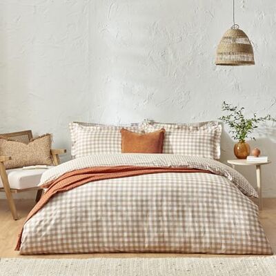 Yard Barton Vichykaro Bettbezug Set – 100% Baumwolle Wendbar Oxford Kissenbezüge Weich & Atmungsaktiv Premium Bettwäsche (Keks – Doppelbett – 200x200cm) Yard Barton Vichykaro Bettbezug Set – 100% Baumwolle Wendbar Oxford Kissenbezüge Weich & Atmungsaktiv Premium Bettwäsche (Keks – Doppelbett – 200x200cm)