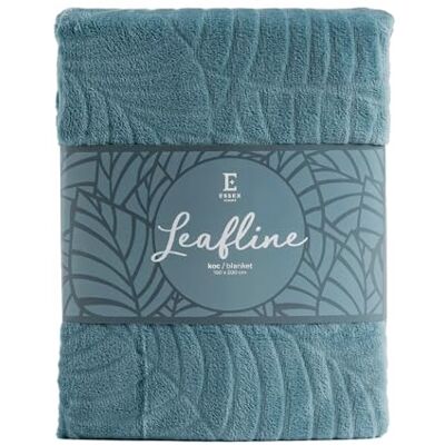 ESSEX Kuscheldecke Leafline, 150 x 200 cm, Decke, 100% Polyester, Sofadecke, Blätter Blau ESSEX Kuscheldecke Leafline, 150 x 200 cm, Decke, 100% Polyester, Sofadecke, Blätter Blau