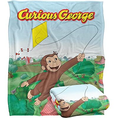 LOGOVISION Coco, der neugierige Affe Kuscheldecke Curious George, 152 x 127 cm, Kite Flying George Silky Touch, superweich LOGOVISION Coco, der neugierige Affe Kuscheldecke Curious George, 152 x 127 cm, Kite Flying George Silky Touch, superweich