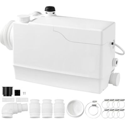 VEVOR Fäkalienhebeanlage 800 W 12000 L/h 10 m Förderhöhe mit 4 Einlässen Weiße Abwasserhebeanlage Geeignet für Keller, WC, Waschbecken, Waschküche und Küche, Zackerpumpe mit Seitlichen Einlässen VEVOR Fäkalienhebeanlage 800 W 12000 L/h 10 m Förderhöhe mit 4 Einlässen Weiße Abwasserhebeanlage Geeignet für Keller, WC, Waschbecken, Waschküche und Küche, Zackerpumpe mit Seitlichen Einlässen