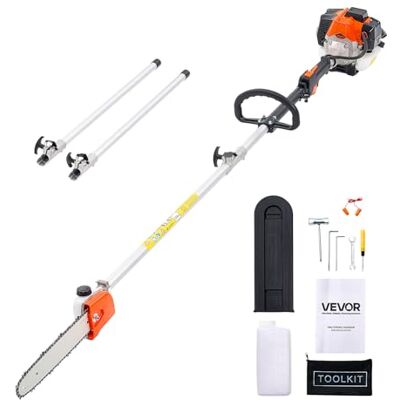 VEVOR Benzin-Hochentaster 25ccm 2-Takt, Motorsäge, Teleskopsäge mit 2,12–3,62 m ausziehbarer Stange, 30,5 cm Schwert, 650 ml Kraftstofftank, für ein kraftvolles Sägen in hohen Baumkronen VEVOR Benzin-Hochentaster 25ccm 2-Takt, Motorsäge, Teleskopsäge mit 2,12–3,62 m ausziehbarer Stange, 30,5 cm Schwert, 650 ml Kraftstofftank, für ein kraftvolles Sägen in hohen Baumkronen