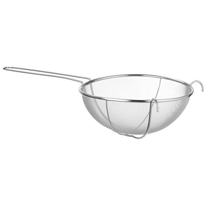HENDI Sieb, verstärkt, sehr Feinmaschiges Seiher, mit Haltehaken, Drahtgriff, Passiersieb, Küchensieb, Edelstahlsieb, Grossküchensieb, ø305x(H)145mm, Edelstahl HENDI Sieb, verstärkt, sehr Feinmaschiges Seiher, mit Haltehaken, Drahtgriff, Passiersieb, Küchensieb, Edelstahlsieb, Grossküchensieb, ø305x(H)145mm, Edelstahl