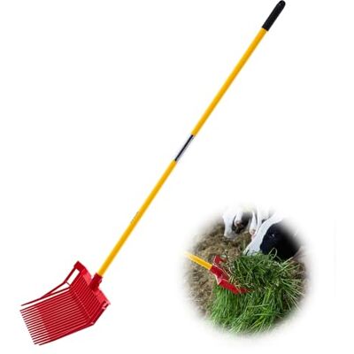 VEVOR Schwedengabel, 18 Zinken, Bollengabel mit langem Fiberglasstiel, 1550 mm Kunststoff-Heugabel, Mistforke-Werkzeug für Gartenarbeit, Pferdestall, Stall, Gras, Heureinigung, Farmarbeit VEVOR Schwedengabel, 18 Zinken, Bollengabel mit langem Fiberglasstiel, 1550 mm Kunststoff-Heugabel, Mistforke-Werkzeug für Gartenarbeit, Pferdestall, Stall, Gras, Heureinigung, Farmarbeit