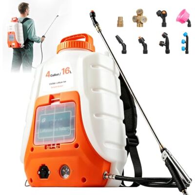 VEVOR Akku Drucksprüher 16L Rückensprüher 8Ah-Lithium-Ionen-Akku Drucksprühgerät 90PSI Düngersprüher 4,1L/min Gartensprüher mit Schultergurte Pflanzensprüher Gartenbewässerung Desinfektion Autowäsche VEVOR Akku Drucksprüher 16L Rückensprüher 8Ah-Lithium-Ionen-Akku Drucksprühgerät 90PSI Düngersprüher 4,1L/min Gartensprüher mit Schultergurte Pflanzensprüher Gartenbewässerung Desinfektion Autowäsche
