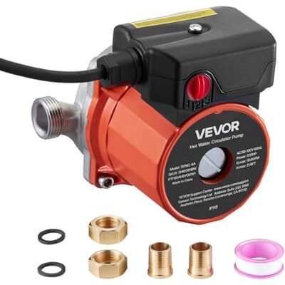 VEVOR Umwälzpumpe, 38 LPM, Umwälzpumpensystem mit sofortiger Zirkulation, 3-Gang-Steuerung, 100 W, AC 220–240 V, G3/4 Zoll auf G1/2 Zoll Adapter, Edelstahlkopf, für Warmwasserbereitersystem VEVOR Umwälzpumpe, 38 LPM, Umwälzpumpensystem mit sofortiger Zirkulation, 3-Gang-Steuerung, 100 W, AC 220–240 V, G3/4 Zoll auf G1/2 Zoll Adapter, Edelstahlkopf, für Warmwasserbereitersystem