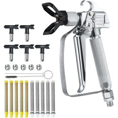 VEVOR Airless Farbspritzpistole, 3600 PSI Hochdruck Airless Farbspritzpistole mit 5 Düsen, 211, 315, 417, 517, 623, Airless Farbspritzpistolen Set mit Filtern & Reinigungsnadel & Bürste VEVOR Airless Farbspritzpistole, 3600 PSI Hochdruck Airless Farbspritzpistole mit 5 Düsen, 211, 315, 417, 517, 623, Airless Farbspritzpistolen Set mit Filtern & Reinigungsnadel & Bürste