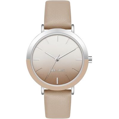 NINE WEST Women's Strap Watch Tan/Silver NINE WEST Women's Strap Watch Tan/Silver